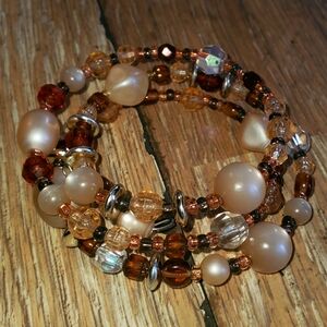 Elegant Handmade Beaded Slinky Bracelet/Arm Cuff